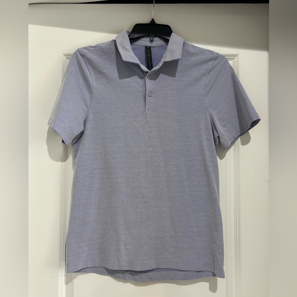 Men’s Lululemon Evolution Polo Oxford size medium Dark Lavender/White